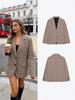 2025 Autumn European & American Fashion Plaid Straight Cut Suit Jacket