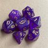 7 Pcs of Glitter Color Gold Font Dice Set Table Games Digital Dice D4 D6 D8 D10 D% D12 D20 Polyhedral Dices Kit for DND TPRG PRG