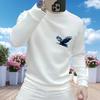 Trendy Casual Heren Hoodie met Ronde Hals van Velours - Veelzijdige Lange Mouwen Herfst/Winter Mode