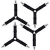 Tendeur drap housse - AIMOONSA - Triangulaire - Noir - Lot de 4 - Longueur réglable 9,5–45 cm