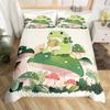 Comforter Cartoon Mushroom Frog Twin Sizecute Kawaii Green Animal Comforter Maple Leaves Hazelnut Plant