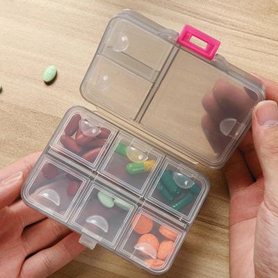 Pill Box Reusable Anti-crack Separated Moisture-proof Classified Store Pills Transparent Double-layer with Lid Medicine Box for Travel