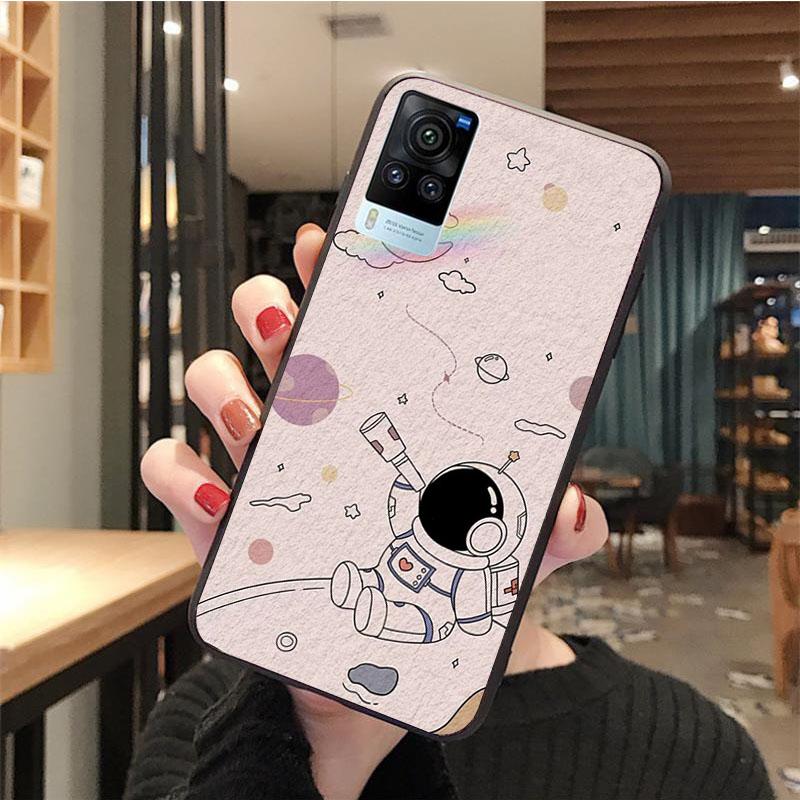 Cute Astronaut Phone Case for VIVO V21E V21 V23 V23E V2109 Y53S Y33S Y55 Y76 Y31 Y21 Y72 Y01 Y21S Y11S