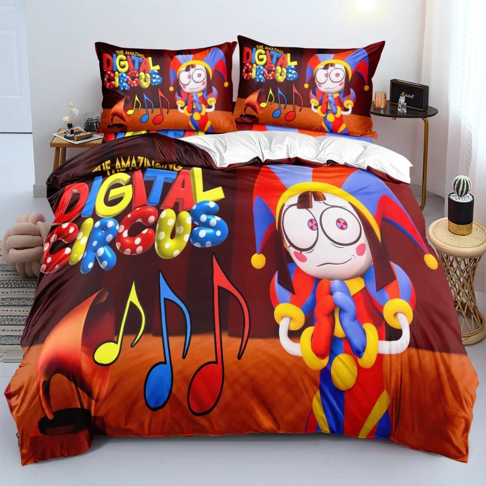Fantastico Circo Digitale Set Biancheria da Letto Federa Copripiumino Federa Cuscino Singolo Matrimoniale King Per Bambini Adulti Camera da Letto
