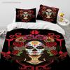Horror Gothic Female Skull Dead Girl Bedding Set 3D Printed Suitable For Bedroom Duvet Cover Set With Pillowcases Home Textile