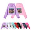 5574 Mode Extérieur Enfants Filles Roblox Imprimé Décontracté Manches Longues Sweats à Capuche