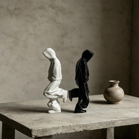 Desktop Figurine 3D Printed Sweatsuit Statue Collectible Tabletop Ornaments for Bookshelf Home Office Decor