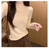Korean-style gentle solid color long-sleeve knit sweater 2026 spring and autumn new soft and cozy inner layer warm base top for women