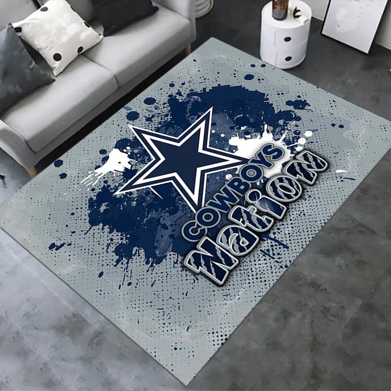 Tappeto Dallas Cowboys per Soggiorno Camera da Letto Casa Decorazione Divano, Tappetino Antiscivolo per Giochi Bambini