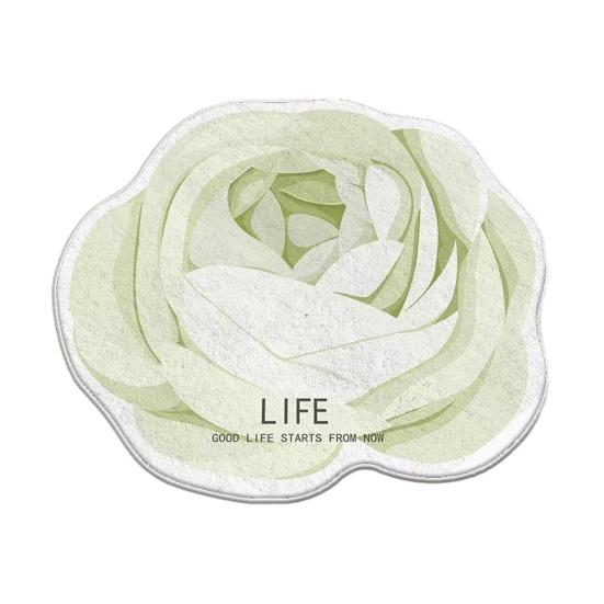 3D Blume Bereichsteppich Saugfähig Schnelltrocknend Unregelmäßig Plüsch Floral Fußmatte Waschbar Rutschfest Wohnzimmer Schlafzimmer Badezimmer Küche Dekoration Teppich