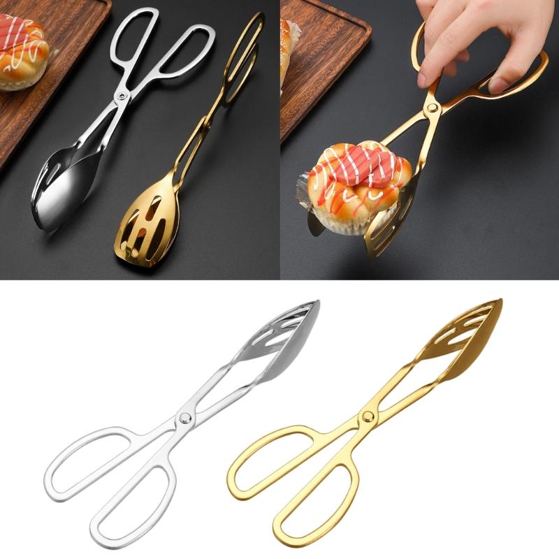 Durable Buffet Tongs Stainless Steel Food Clip for Kitchen Versatile Bread Tongs Essential Kitchen Utensil for Grilling