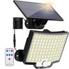 Solarleuchte für den Außenbereich, 106 LEDs, superhell, Bewegungsmelder, Solar-LED-Gartenwandleuchte mit starker Leistung, IP65, wasserdicht, 4 Arbeitsmodi