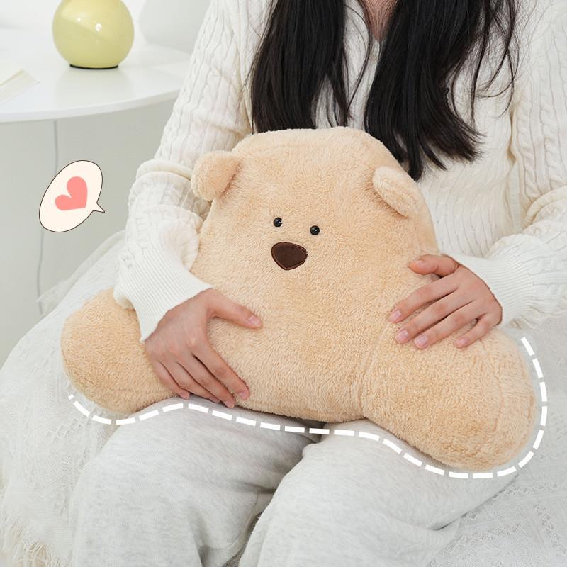 Arctic Velvet Bear Pillow With Soft Plush Cover For Sofa Lounge Use