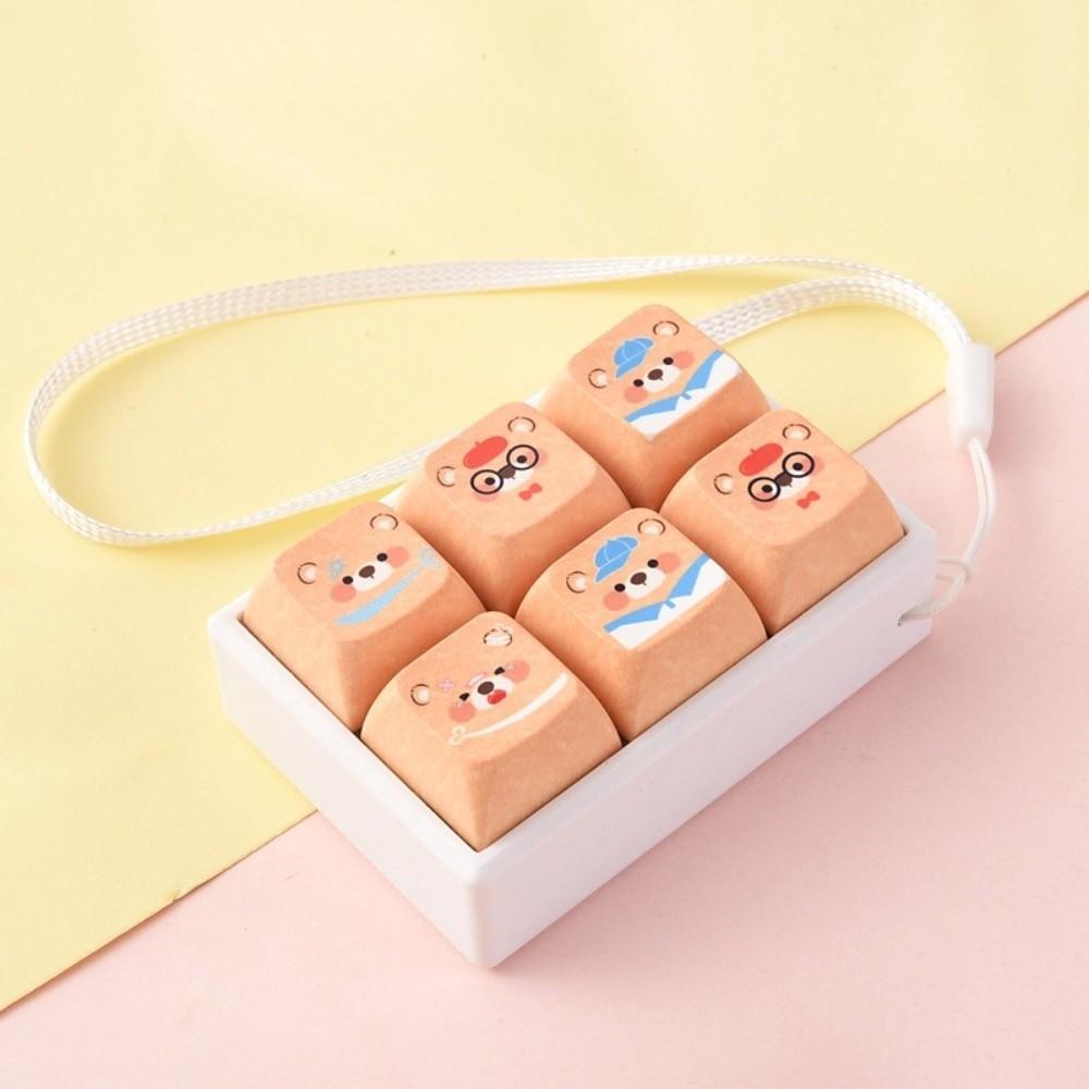 Cartoon Animals Keycap Fidget Keychain Sensory Clicky Button Keyboard Button Clicker  Christmas
