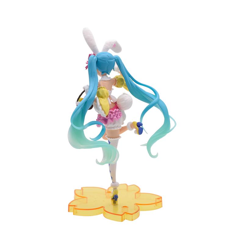 Figurka Hatsune Miku Anime 8 cali Różowa Sukienka Model PVC Zabawki Akcyjne Wiśniowy Róż Wiśniowy Kwiat Dekoracja Zbierz na Prezent Urodzinowy
