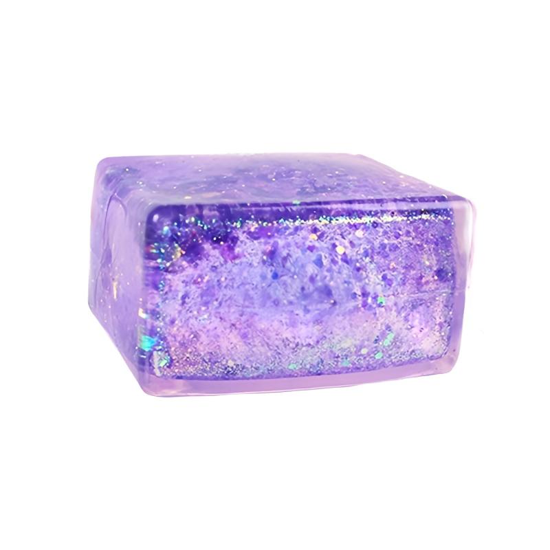 1Piece Cube Shiny Maltose Press Plaything Artificial Tofu Small Ice Cube Anti Stress Slow Rebound Sensory Fidget Toy Decompression Gifts