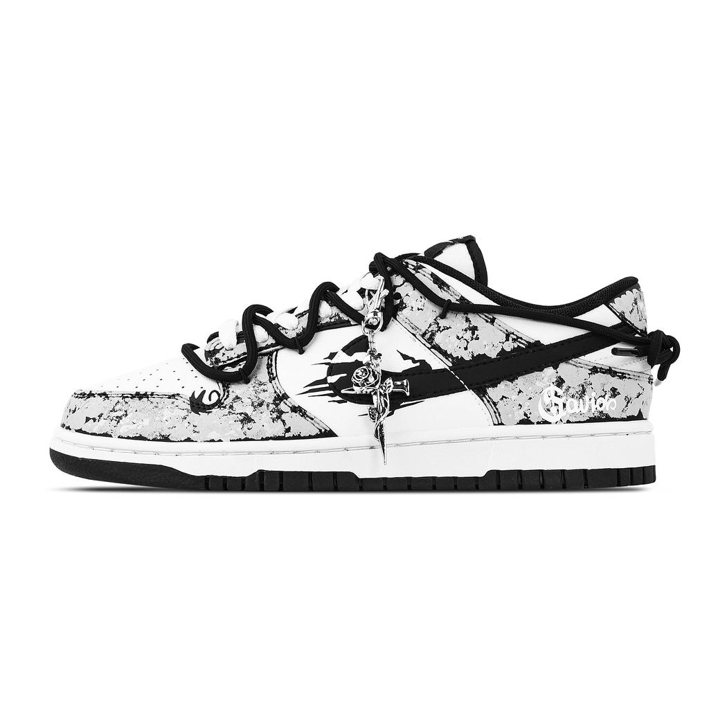 Nike Dunk Zero Redemption, Heart Box Abrasion Resistant Low Top Skateboard Shoes Unisex Gray White DD1391-100(Team773--)