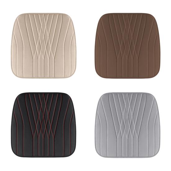 12/24V Car Heated Seat Cushion 17.72"x17.72" Memory Foam Seat Protector Pad with Anti-Slip Bottom Short Plush Versatile Chair Cushion for Car Office