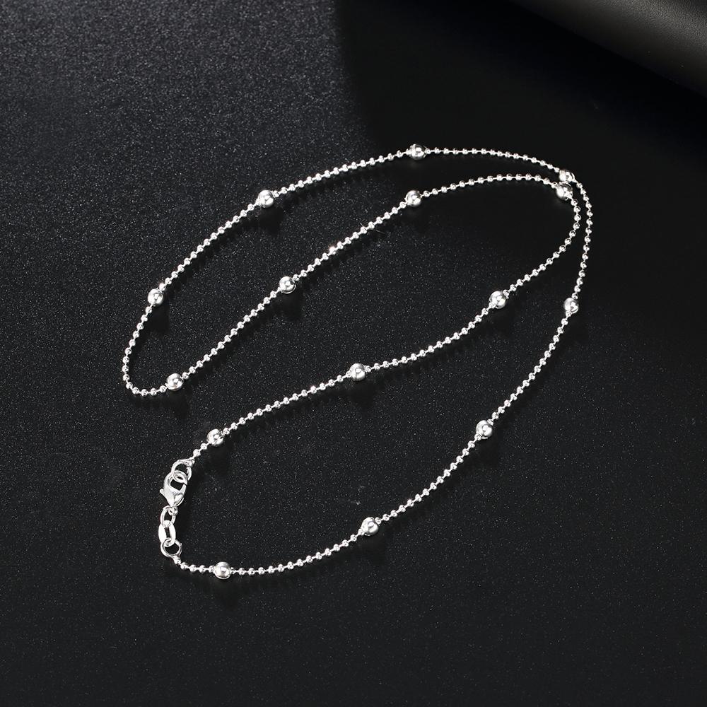 Charms Wedding Party Beads Style Chain 925 Stamp Silver Cute Women Men Necklace Jewelry Silver Fashion Cute Necklace Gift