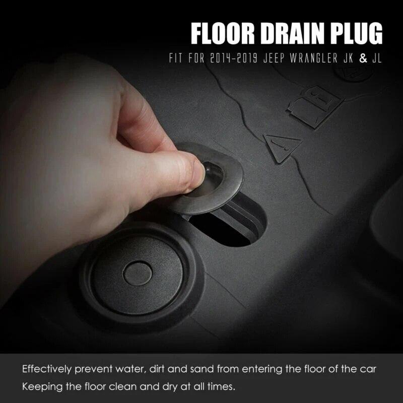 Oval Bottom Pan Drain Plugs Foot Mat Water Vent Hole For Jeep Wrangler 2018   JL