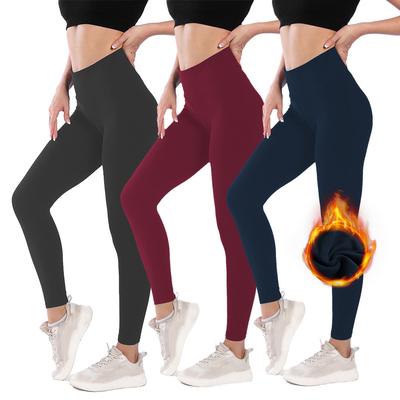 Őszi/Téli Polárral Bélelt Női Leggings Magas Derékkal Hasformázóval és Melegséggel Jóga Sport Leggings