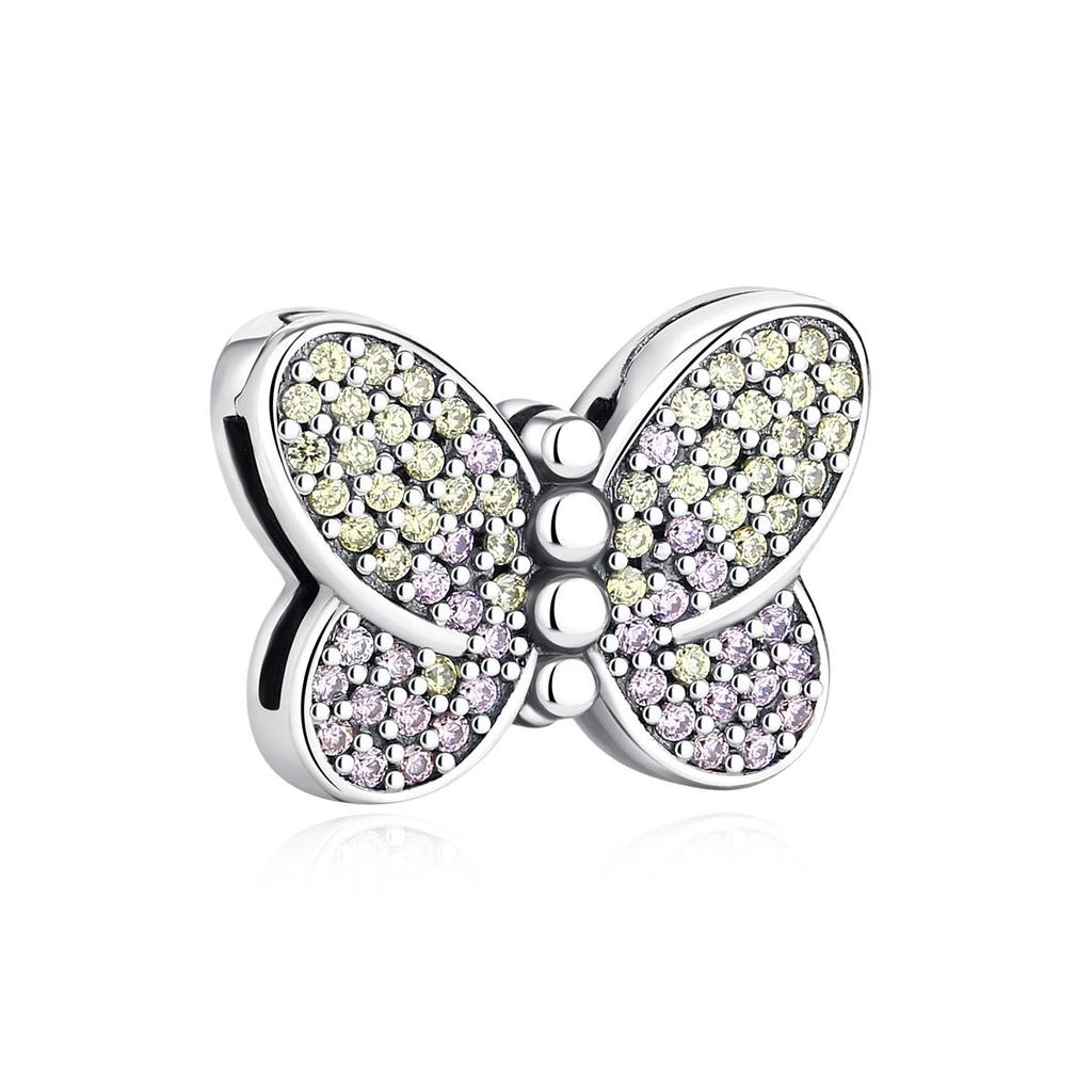 925 Sterling Silver Heart Clover Charm Original Reflections Clip Fit Pan Brand Bracelets Women's Jewelry