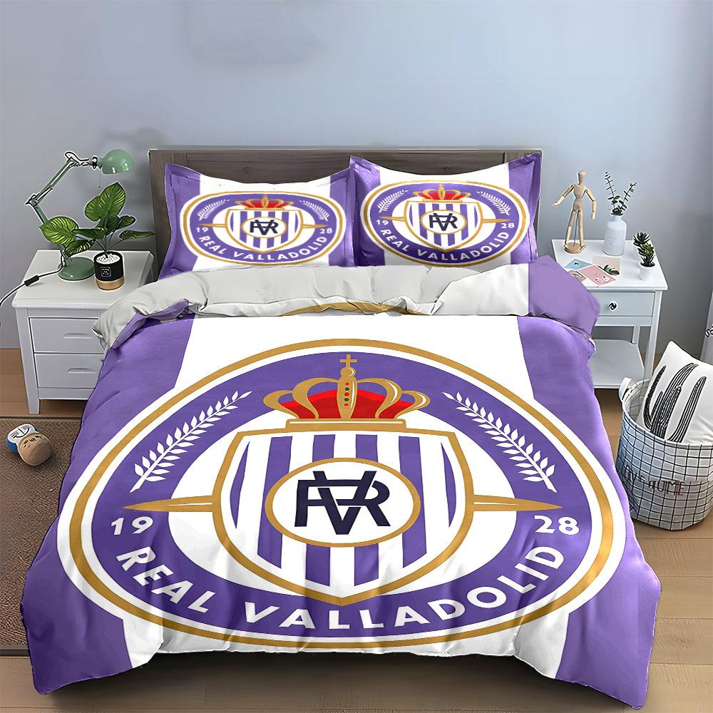 Purple Real Valladolid Logo Bedding Duvet Cover Set Duvet Cover Pillowcases (1*Duvet Cover 2*Pillowcases, Without Duvet Insert)