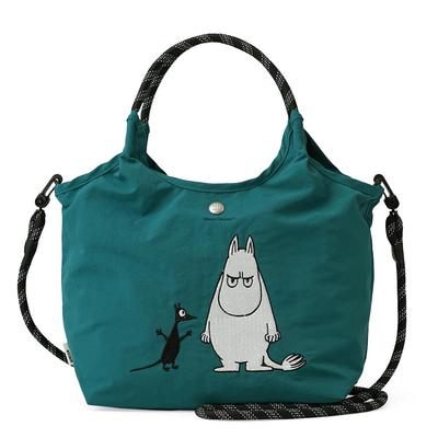[Moomin] Embroidered 2-way Bag for Women Rmpk-02 Green (Angry Moomin)