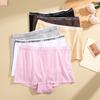 FINETOO Pure Cotton Boxer Panties for Women Solid Color Traceless Lingerie Soft and Comfortable Briefs