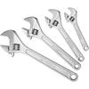 Set of 4 Adjustable Wrench Set, 6/8/10/12-Inch, Forged Cr-V Steel Crescent Wrench with Metric Scales, Heat Treated & Chrome Plated