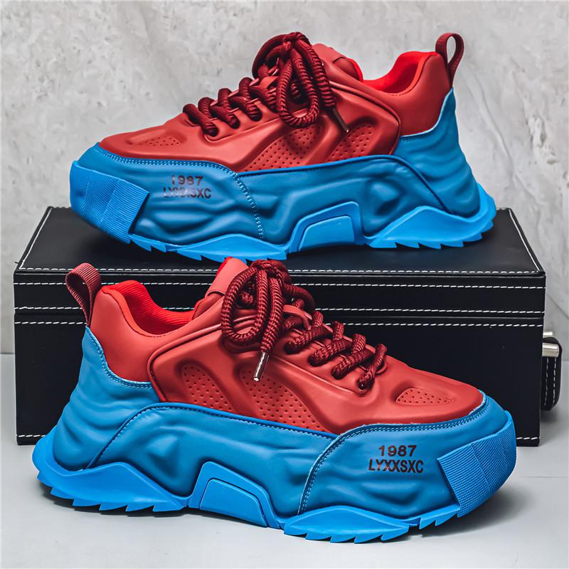 Fashion Designer Style Men Shoes Spring Comfort Men's Thick Platform Sneakers Chunky Shoes Fashion Casual Shoes Sports Trainers Tenis