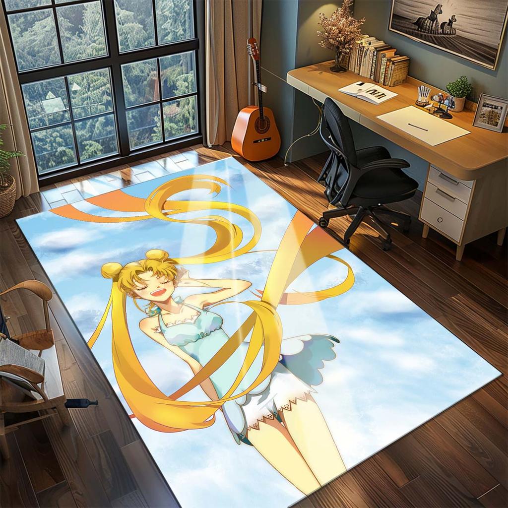 Sailor Moon Anime Rug Carpet Large Area Rug Non Slip Washable Floor Mat Gamer Room Bedroom Home Decor -QJY
