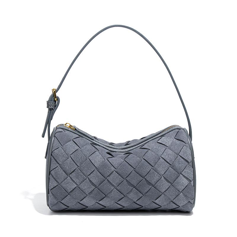 Sandblasted Leather Hand-woven Bag, Light Luxury Niche Single-shoulder Armpit Bag, Versatile Hand-carry, Trendy Crossbody Pillow Bag