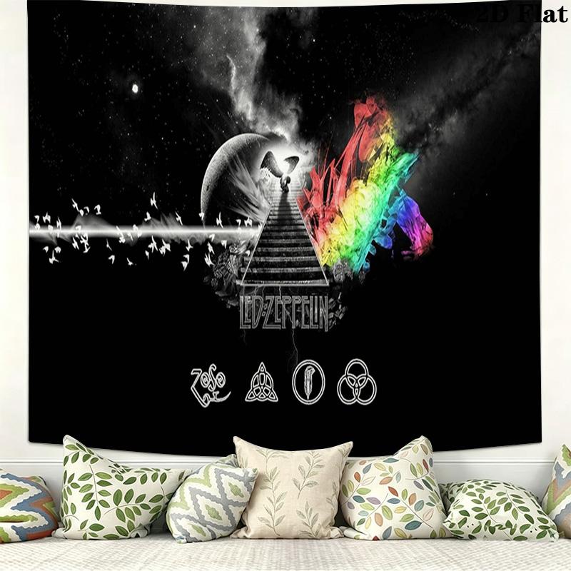 Band Led-Zeppelin Wall Tapestry Aesthetic Wall Hanging Printed Fabric Blanket Decorative Tapestries for Bedroom Living Room Home Decor