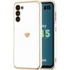 Case - BOOLING - for Samsung Galaxy A15 - Shockproof - Hybrid Silicone - Golden Heart Pattern