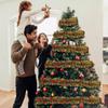 Christmas Tinsel Garlands Decoration Bar Tops 2/10M Red Green Wreath Xmas Tree Ornaments Party Home Staircase Decor Pendant Prop