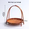 Yude Vintage Handwoven Bamboo Basket with Handle