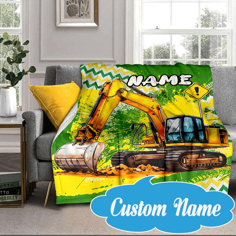 Custom Name School Bus Adventure Blanket Bed Sofa Blanket Flannel Blanket for Camping, Hiking, Picnic Essentials,gift for Fan Family
