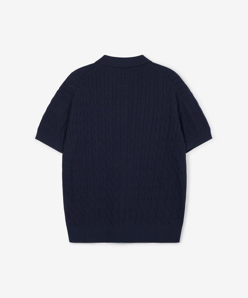 Tienjiti Cable Polo Washable Knit (Navy) Tnsw6E206N2