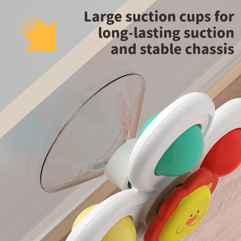 3Pcs/Kit Suction Cup Spinner Toy Baby Hand-eye Coordination Sensory Cartoon Animal Spinner Toys High Chair Table Travel Bath Toy