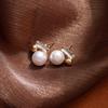Elegant Xiaoxiangfeng Diamond Pearl Earrings Premium Light Luxury Niche Earrings 925 Silver Needle Stud Earrings Jewelry