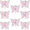 Butterfly Napkin Rings Set of 8, Flower Butterfly Napkin Ring Holder for Easter,