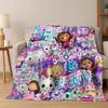 Süßes Gabby's Puppenhaus Cartoon Mädchen Kinder Flanelldecke Weiche Warme Überwurfdecke für Bett Schlafzimmer Zimmer Wohnzimmer Weihnachtsgeschenk