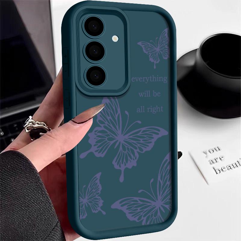 Butterfly Case For Samsung Galaxy S24 S23 S22 Ultra S21 S20 FE A55 A14 A34 A15 A25 A35 A52 A56 A54 5G S25 Ultra Silicone Cover