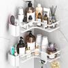 Zilnox Bathroom Shower Rack, Strong Adhesive, Bath Storage, Bathroom, Washroom, 2-Tier, White, 25cm Wide X 25cm Deep X 5cm High