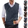 Men's Fashion Printed V-Neck Vest Sleeveless Knitted Pullover