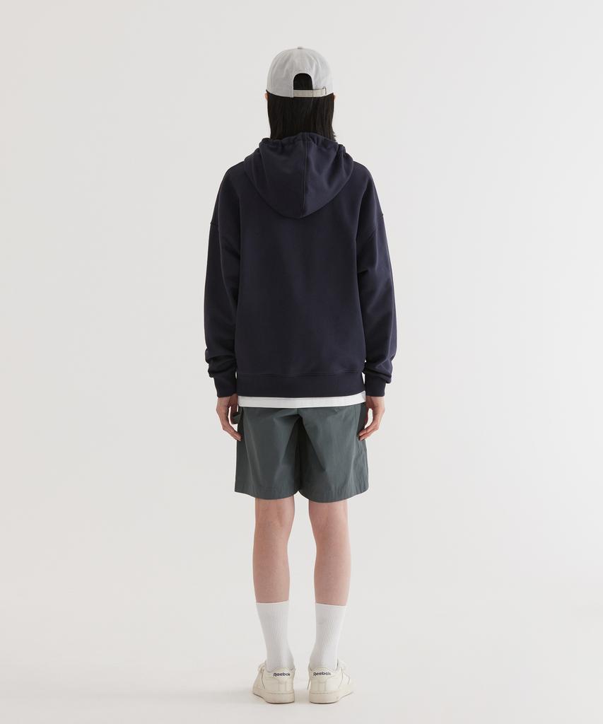 Arch Logo Drop Fit Hoodie Dark Navy