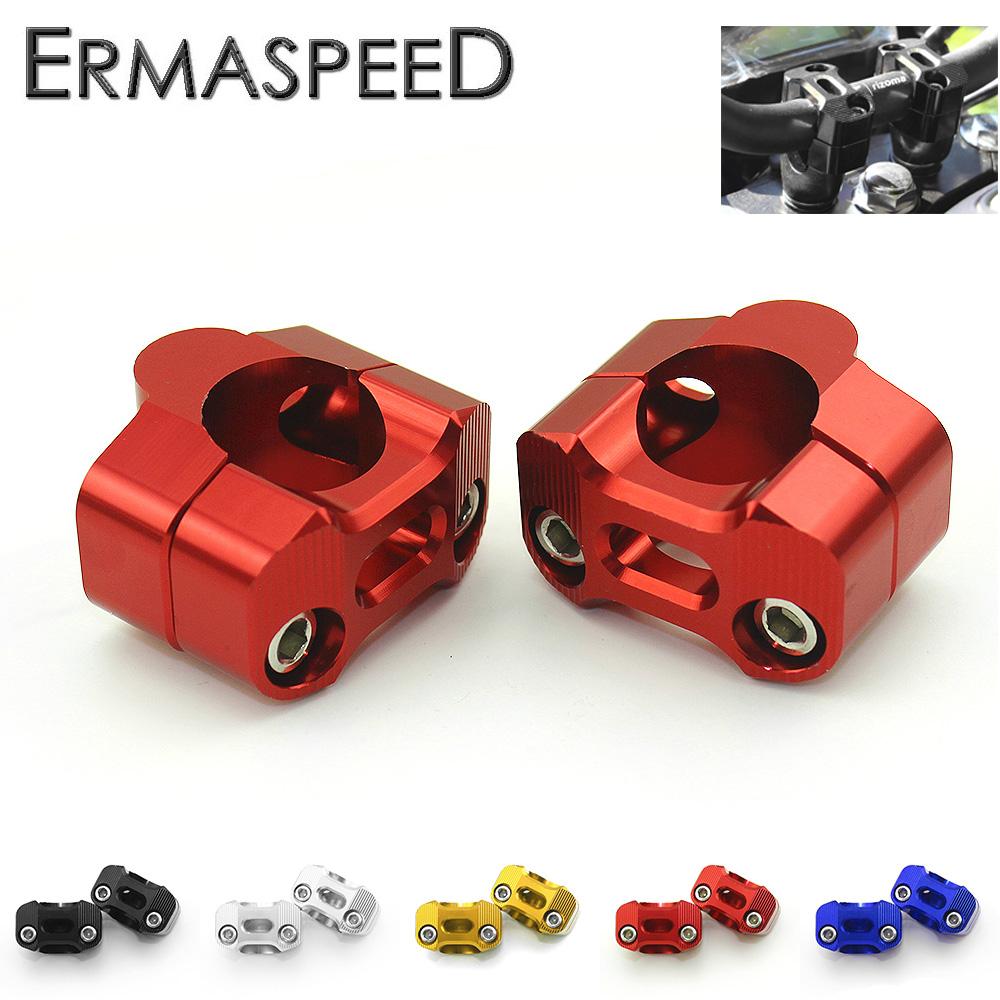 1 paire de rehausseurs de guidon de moto en aluminium CNC 1/8 ", pinces de barre de graisse réglables de 28mm universelles pour moto
