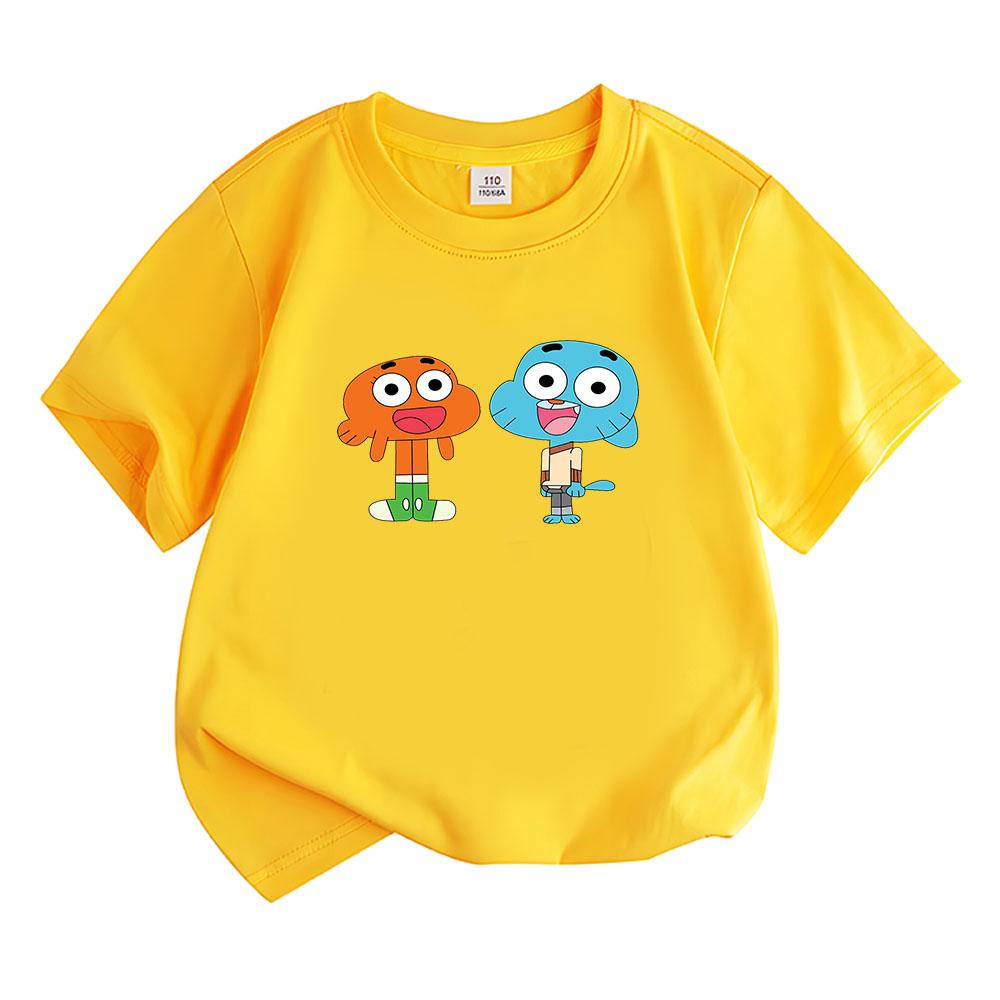 The Amazing World of Gumball Children's T-shirt 100%Cotton Cartoon Tees Boys Girls Anime T-shirt Short Sleeve Kids Tops Summer Clothes