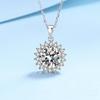 Silver Sunflower Necklace, S925 Moissanite-Inlaid Choker for Women